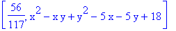 [56/117, x^2-x*y+y^2-5*x-5*y+18]